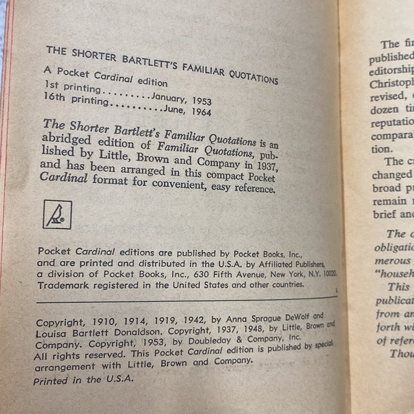 Bartletts Familiar Quotation book vintage - Picture 7 of 11